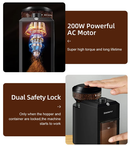 Elektrisk Kaffekværn med Burrfunktion og 28 Indstillinger