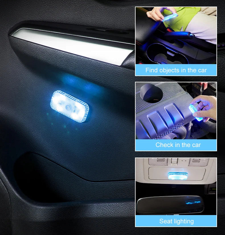 Genopladeligt Mini LED-berøringslys til Bilen