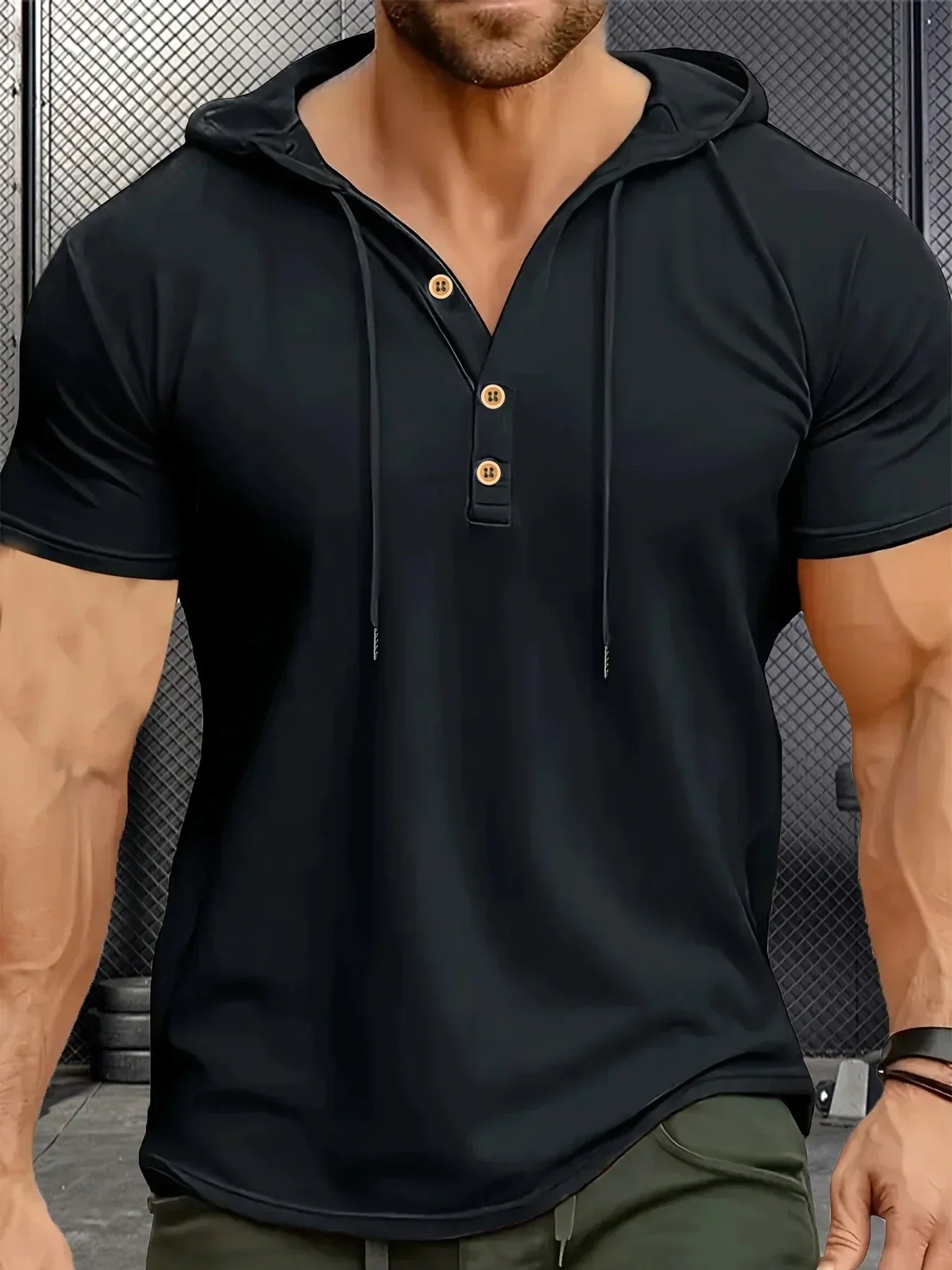 Herre Slim-Fit Hættetrøje Letvægt Sports T-Shirt