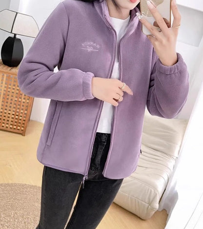 Tyk Fleece Vinterjakke med Lynlås til Kvinder