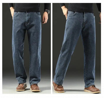 Herre Jeans med Løs Pasform Stretch og Lige Ben
