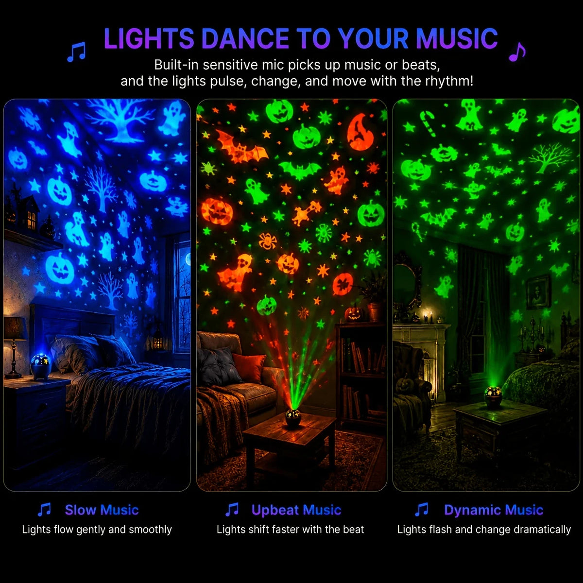 Halloween Spøgelses LED-Projektor Natlampe