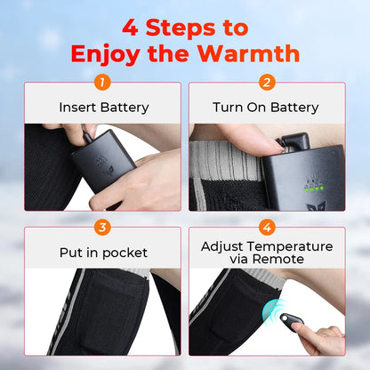 Genopladelige Varmestrømper til Vinter med Fjernbetjening