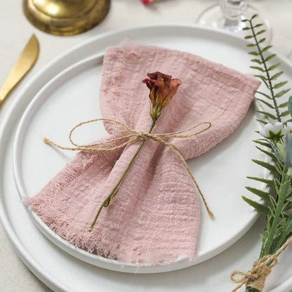 10 Stk. Vintage Bomuldsservietter til Bryllup og Fest