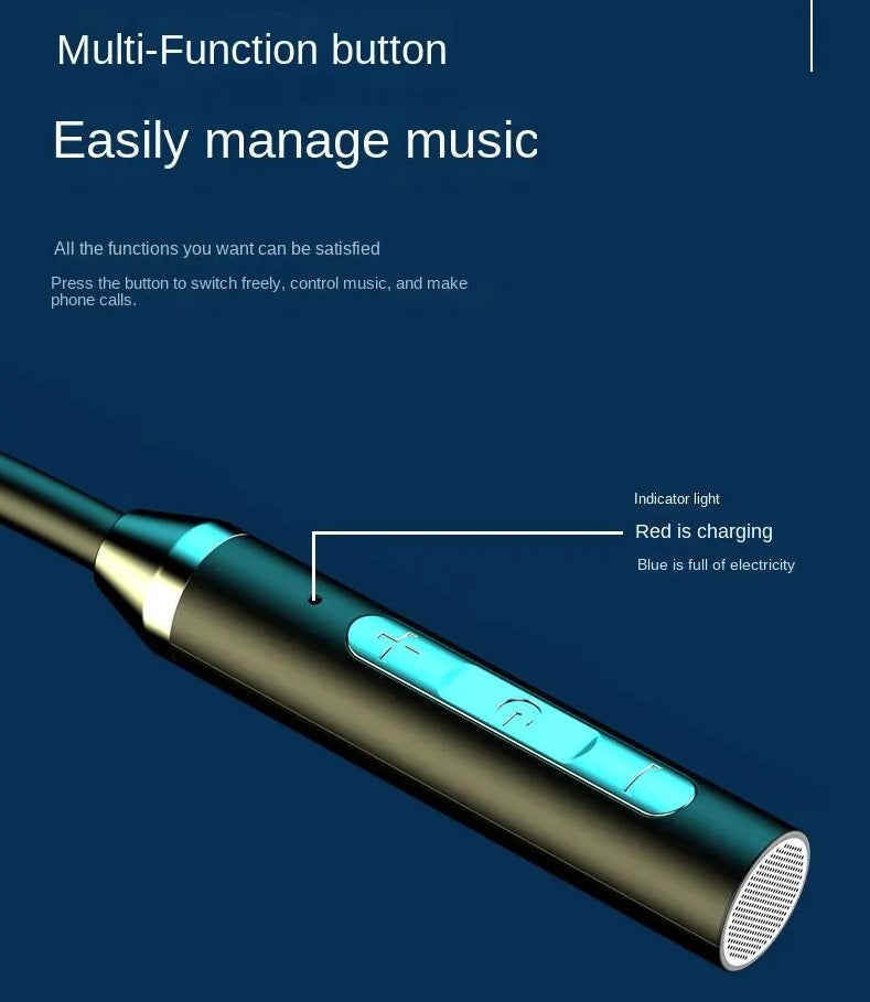 Trådløse Bluetooth Neckband-Hovedtelefoner med Mikrofon