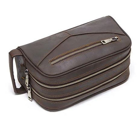 Herre Rejsetoilettaske i Ægte Læder