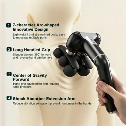 Håndholdt Fascia Massagepistol med 6 Hoveder