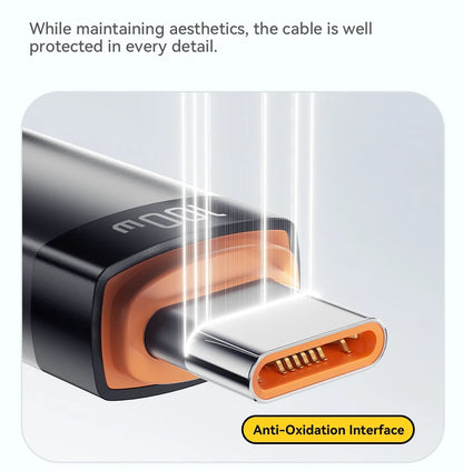 100W USB-C Spiralkabel til Bil med Hurtig Opladning