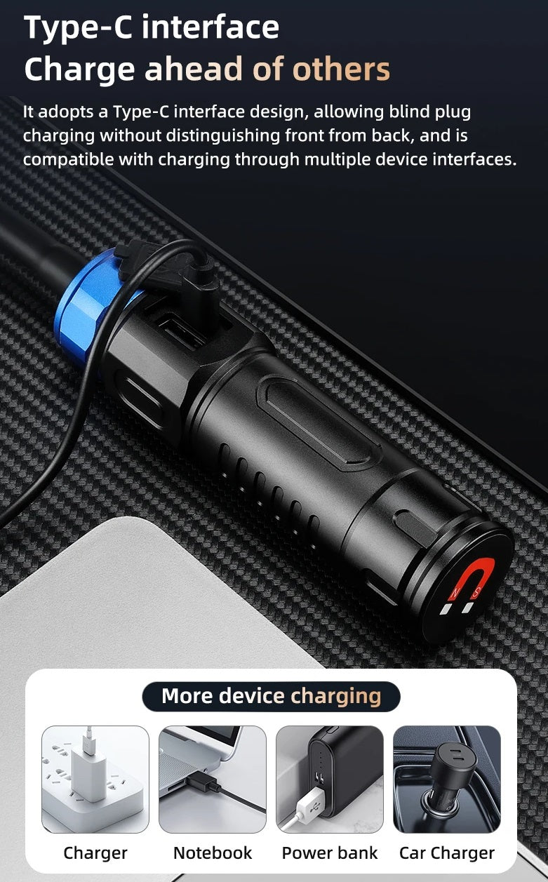 Genopladelig 360° Roterende LED-arbejdslygte