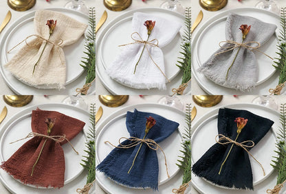 10 Stk. Vintage Bomuldsservietter til Bryllup og Fest