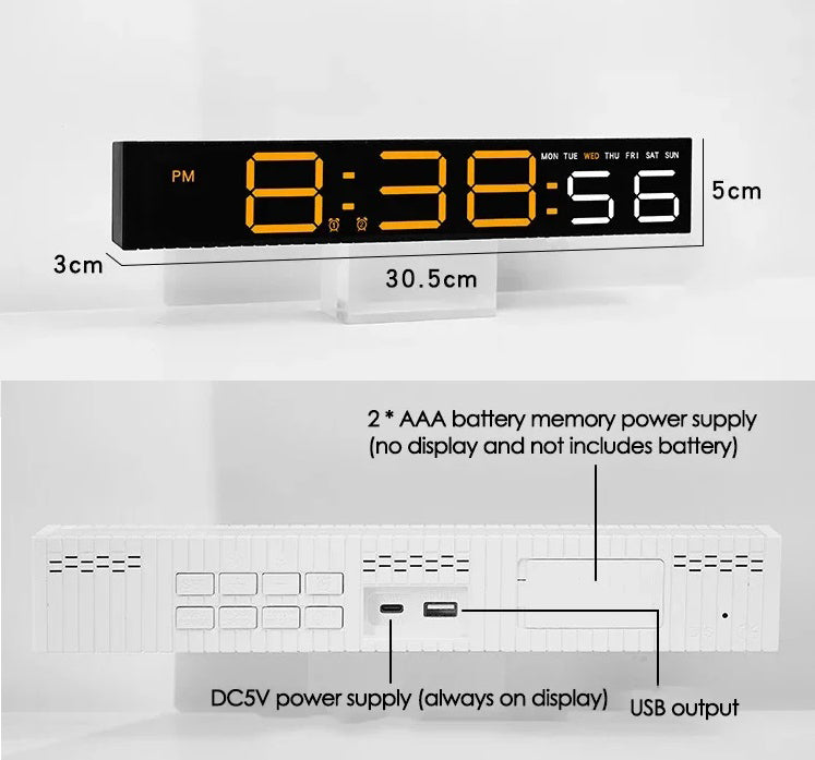 LED-skrivebordsvækkeur med Rytmelys