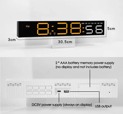 LED-skrivebordsvækkeur med Rytmelys
