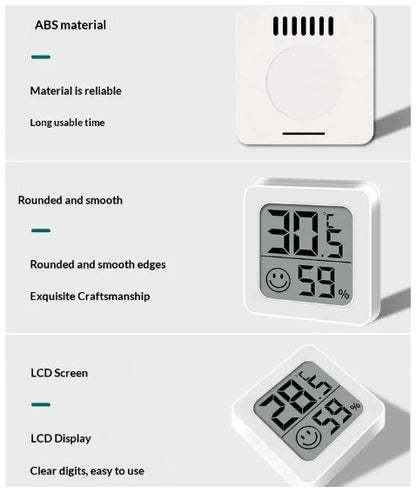 Mini LCD-termometer Hygrometer og Fugtighedsmåler