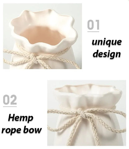 Moderne Dekorativ Blomstervase med Sløjfedesign