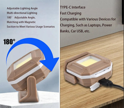 Mini Genopladelig LED-arbejdslampe Vandtæt Magnetisk