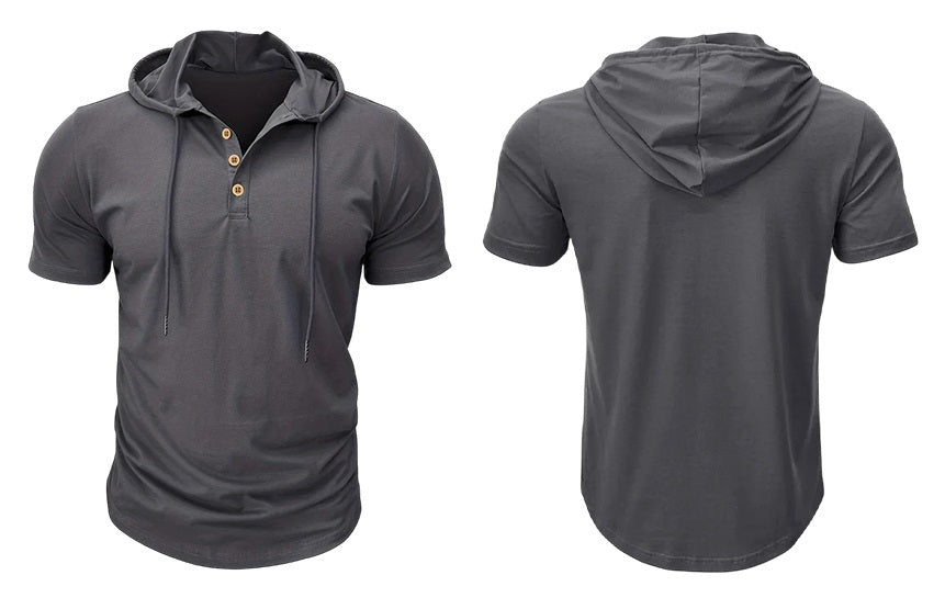Herre Slim-Fit Hættetrøje Letvægt Sports T-Shirt