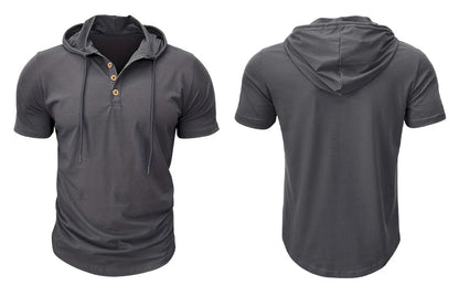 Herre Slim-Fit Hættetrøje Letvægt Sports T-Shirt