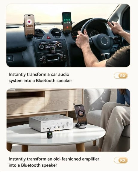 Bluetooth 6.0 Lydsender og Modtager med Mikrofon