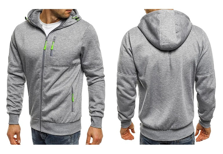 Herre Slim Fit Hættetrøje med Lynlås