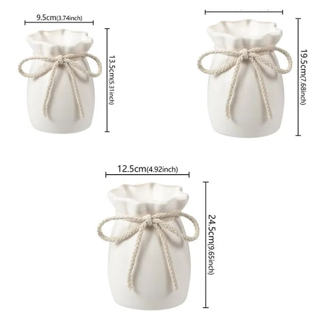 Moderne Dekorativ Blomstervase med Sløjfedesign