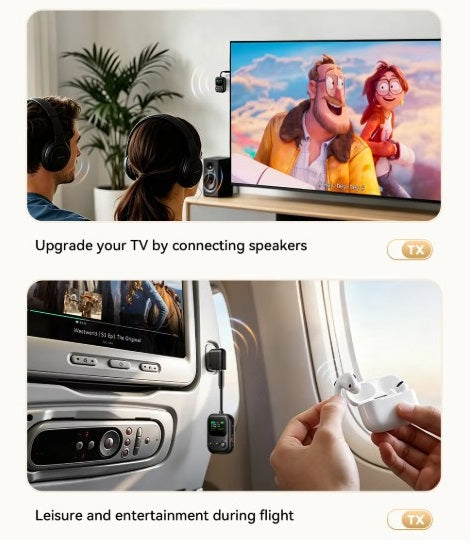 Bluetooth 6.0 Lydsender og Modtager med Mikrofon
