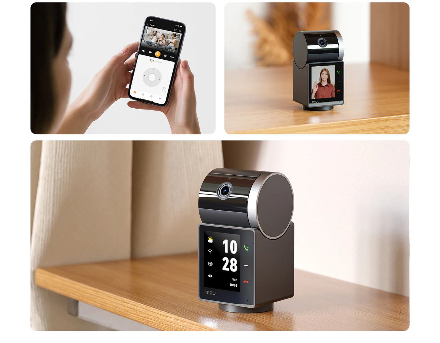 Indendørs WiFi-Sikkerhedskamera med Skærm og Tale