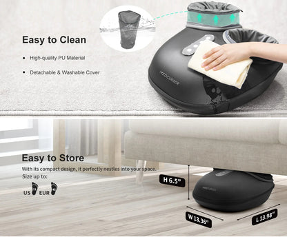 Shiatsu Elektrisk Fodmassager med Varme til Smertelindring