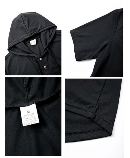 Herre Slim-Fit Hættetrøje Letvægt Sports T-Shirt