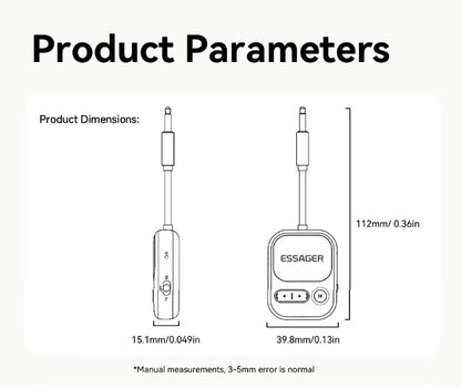 Bluetooth 6.0 Lydsender og Modtager med Mikrofon