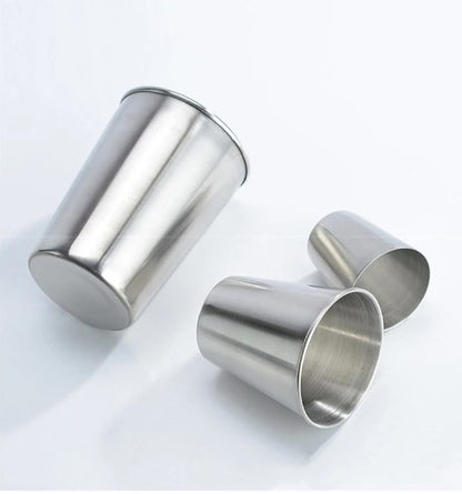 4/6 Stk. Rustfri Stål Rejsekrus Sæt med Etui