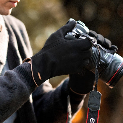 Varme Ruskind Vinterhandsker med Touchscreen til Mænd