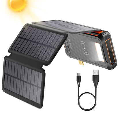 Foldbar Solcelle Powerbank til Camping og Udendørs Brug