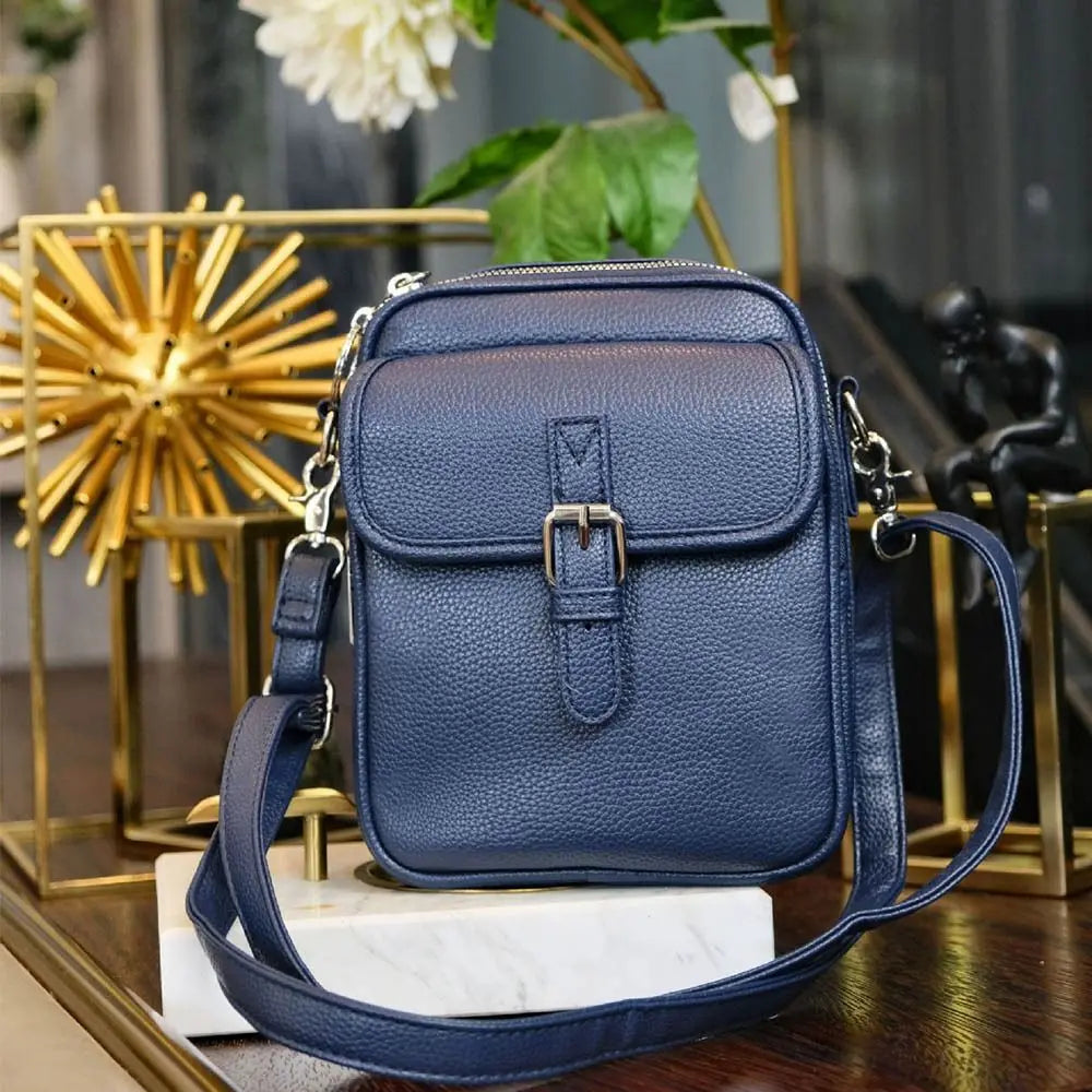 Stor Læder Crossbody Taske til Kvinder