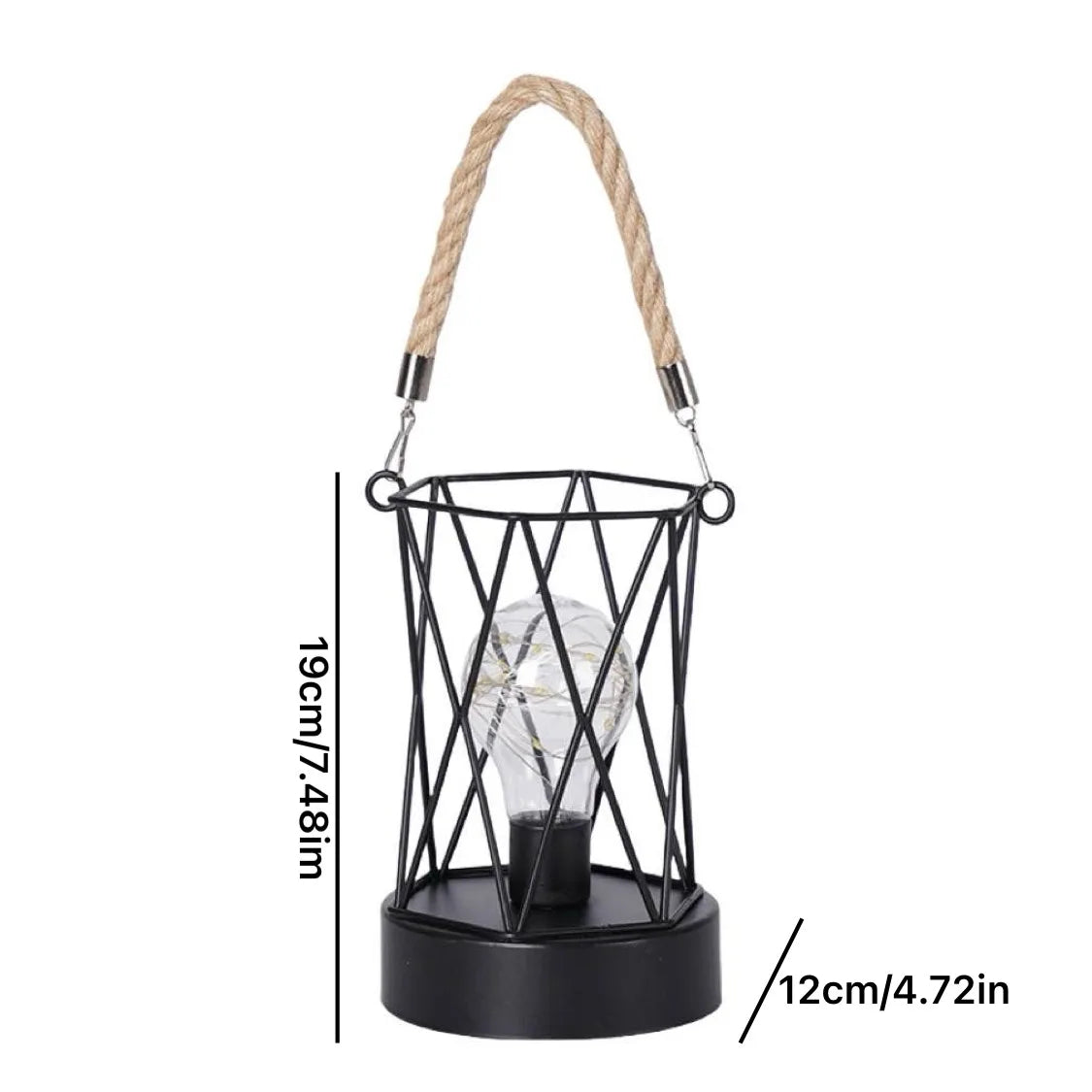 Batteridrevet LED Natlampe med Jernbur