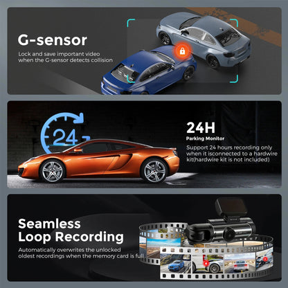 Dual Linse 1080P Bil Dashcam med Indvendig Optagelse