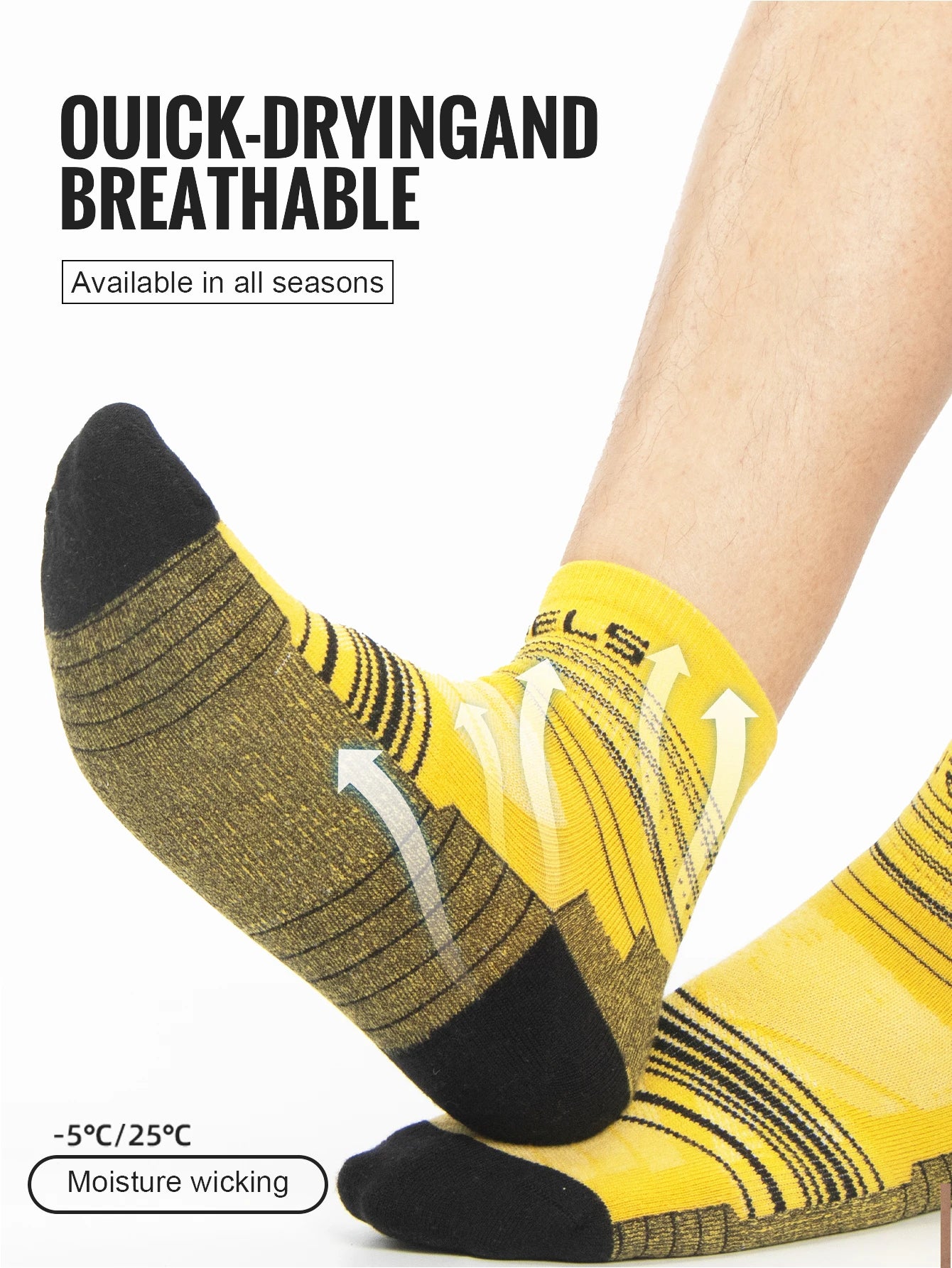 Løbesokker i Merinould med Kompressionsstøtte