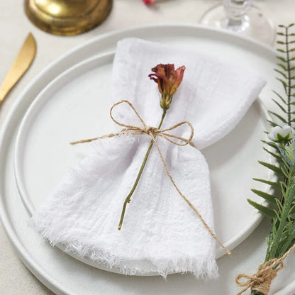 10 Stk. Vintage Bomuldsservietter til Bryllup og Fest