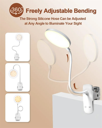 Genopladelig Læselampe med Klemme